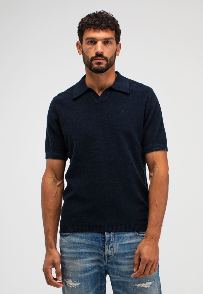 Butcher of Blue Boucle Knit Polo