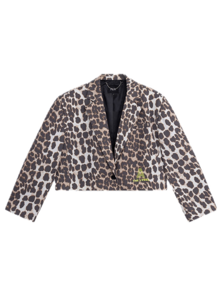 Alix LADIES WOVEN ANIMAL CROPPED BLAZER