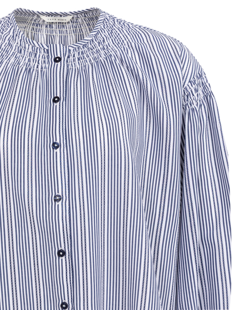 Yaya Gestreepte blouse met plooien