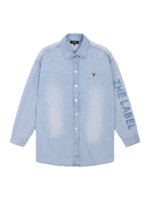 Alix LADIES WOVEN FLOWY DENIM OVERSIZED BLOUSE