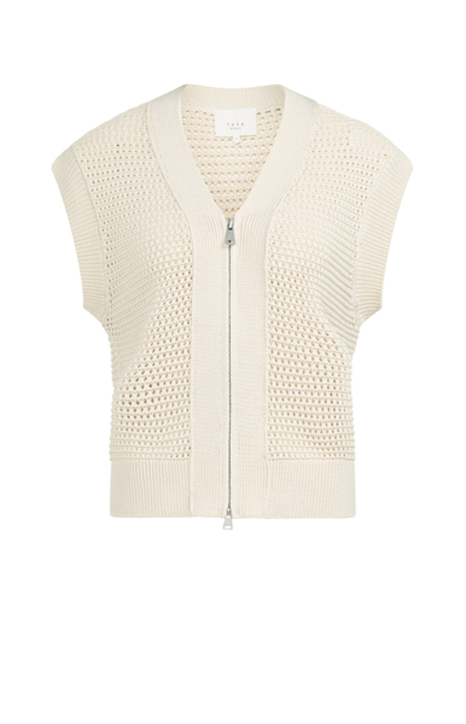 Yaya Grofgebreid vest met rits