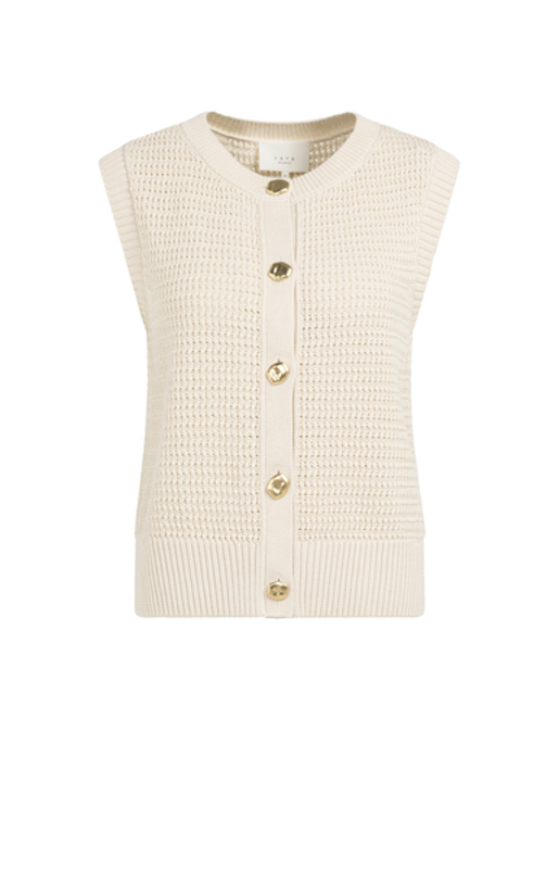 Yaya Mouwloos grofgebreid vest