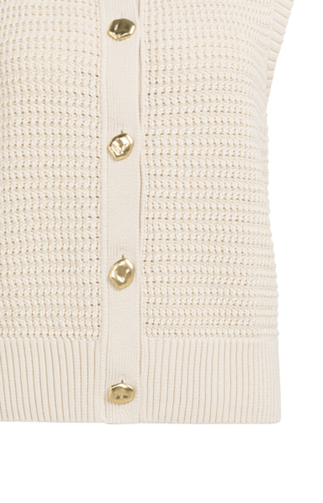 Yaya Mouwloos grofgebreid vest