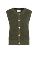 Yaya Mouwloos grofgebreid vest