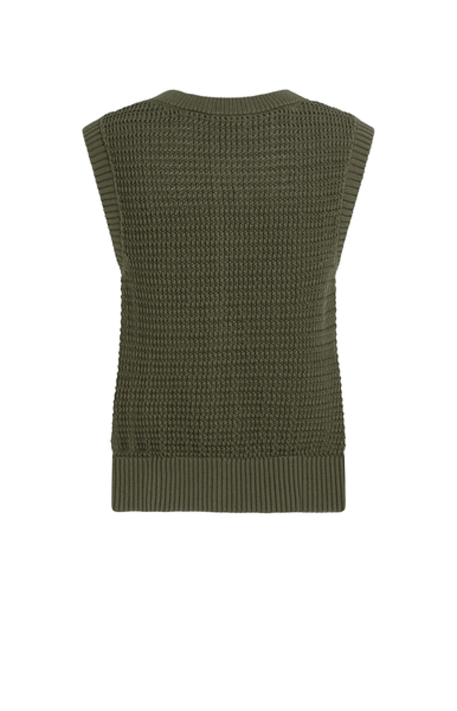 Yaya Mouwloos grofgebreid vest