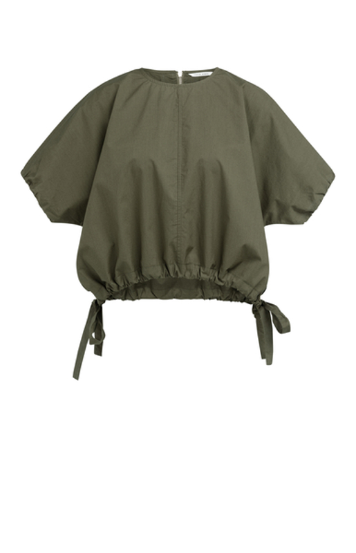 Yaya Boxy top met pofmouwen
