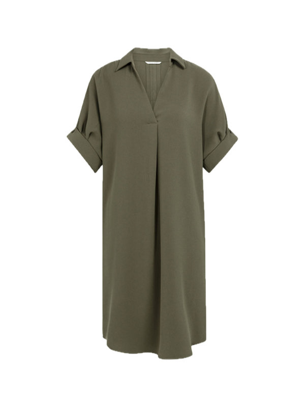 Yaya V-hals jurk met plooidetail