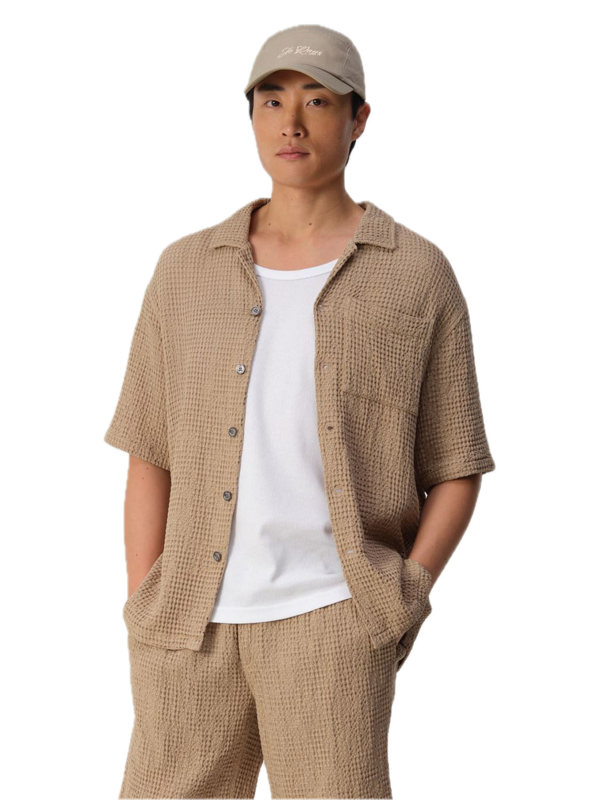 J.C. RAGS CASUAL SHIRT SS DUNCAN WAFFLE