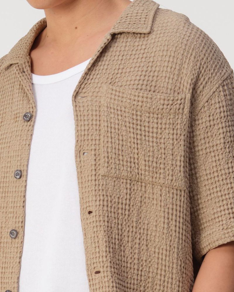 J.C. RAGS CASUAL SHIRT SS DUNCAN WAFFLE