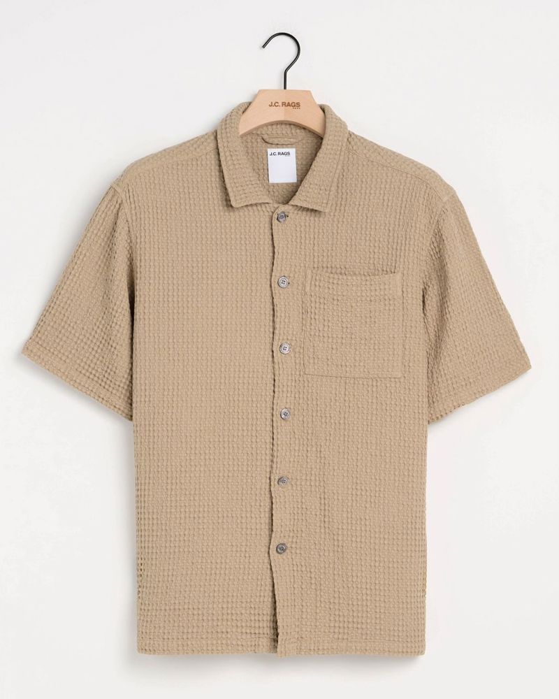 J.C. RAGS CASUAL SHIRT SS DUNCAN WAFFLE