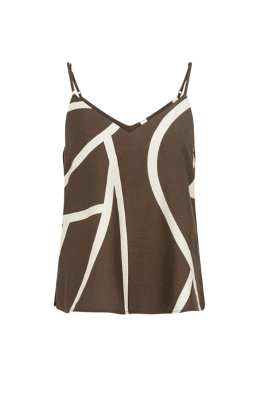 Yaya Singlet met print en V-hals