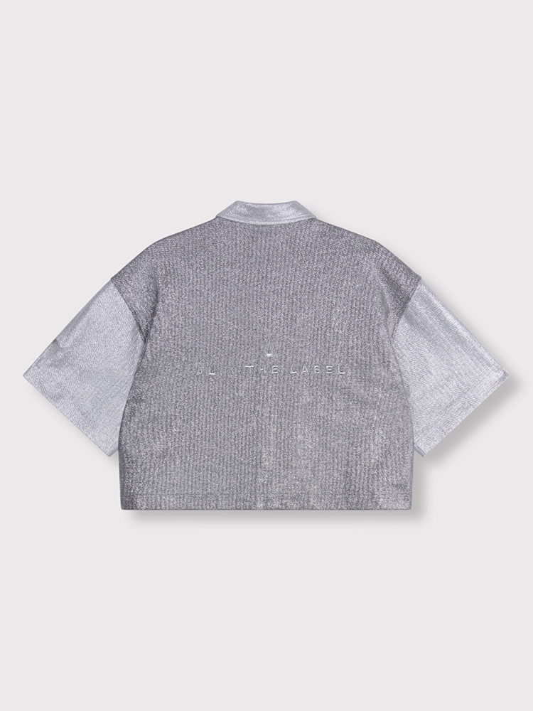 Alix ladies knitted foil cropped blouse