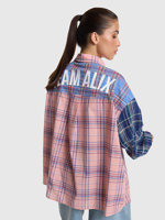 Alix LADIES WOVEN CHECK MIX BLOUSE