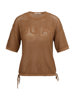 Yaya Opengebreide top met artwork