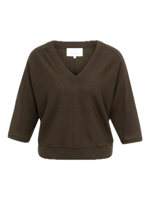 Yaya V-hals trui met naaddetails