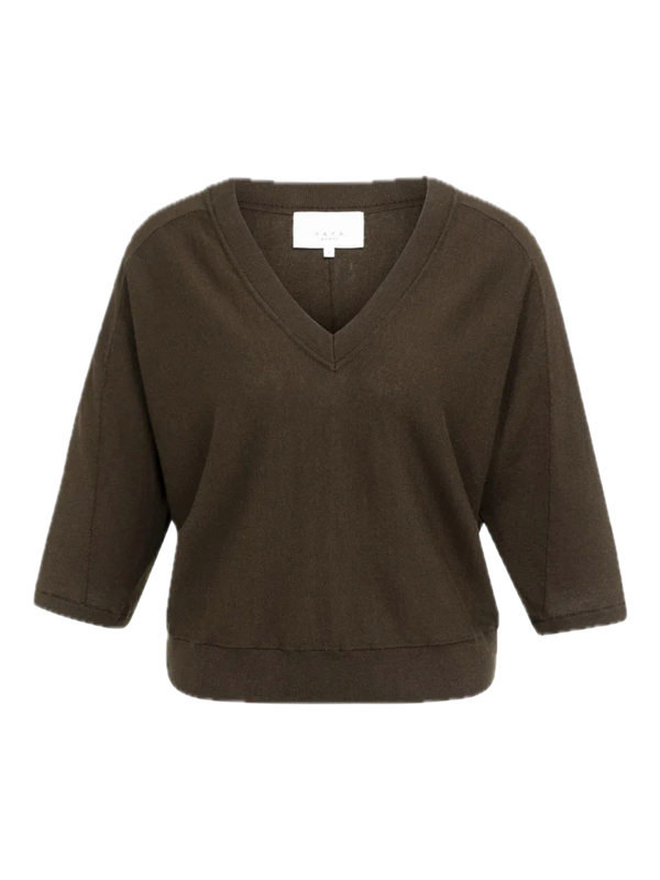 Yaya V-hals trui met naaddetails