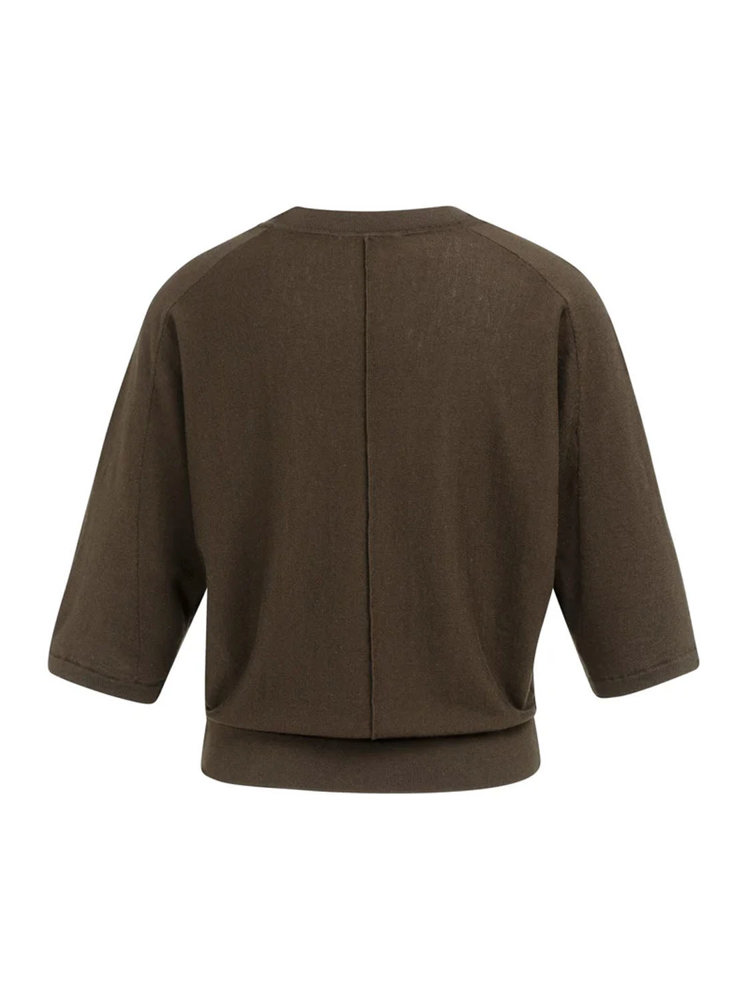 Yaya V-hals trui met naaddetails