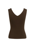 Yaya Ribgebreide top met V-hals
