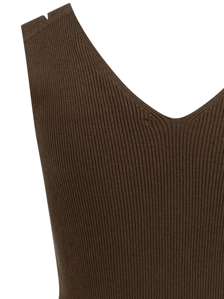 Yaya Ribgebreide top met V-hals