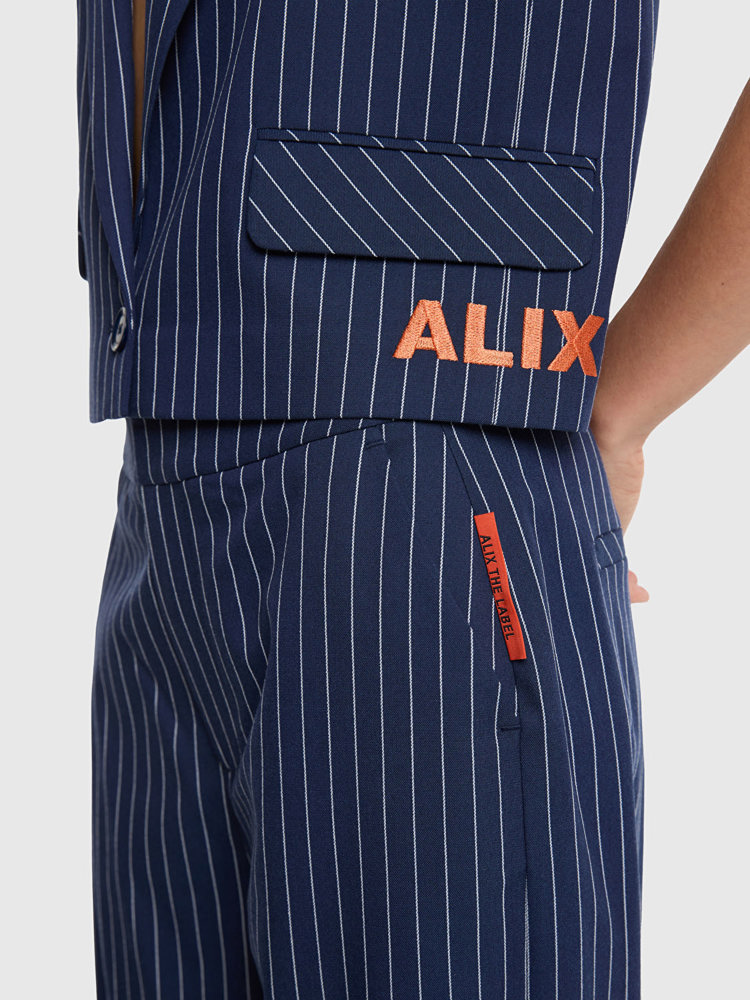 Alix LADIES WOVEN STRIPED BARREL PANTS