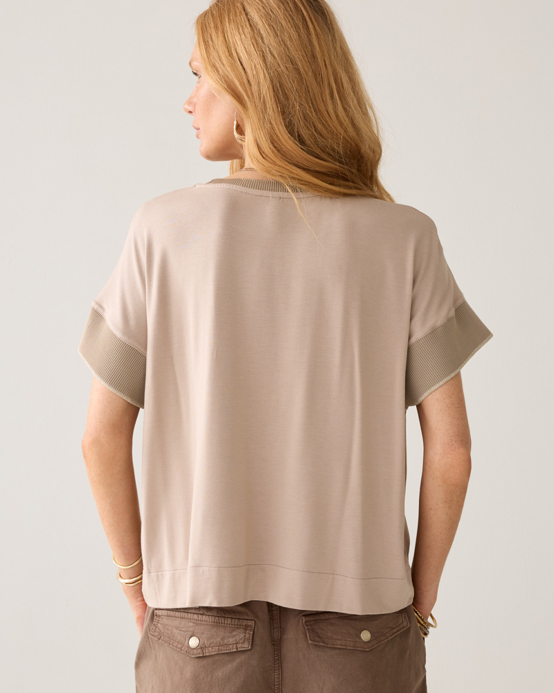 Summum Satin jersey mix Boxy top