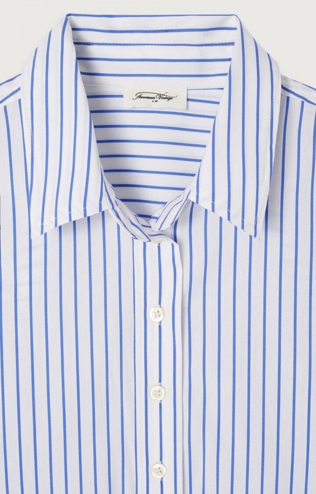 American Vintage CHEMISE LONGUE AMPLE ML COL BOUTONNE RAYEE